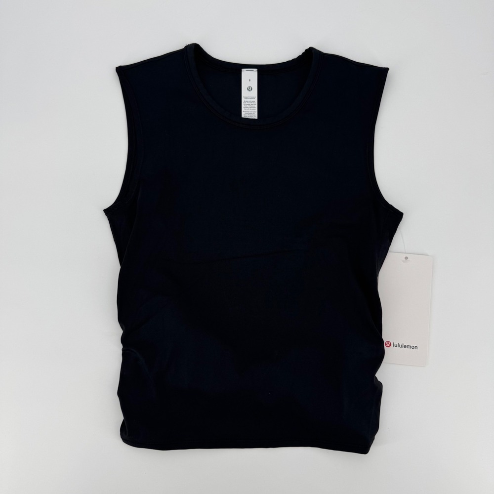 lululemon All It Takes Back-Twist Tank Silky Black Size 8 LW1GDBS Yoga Top
